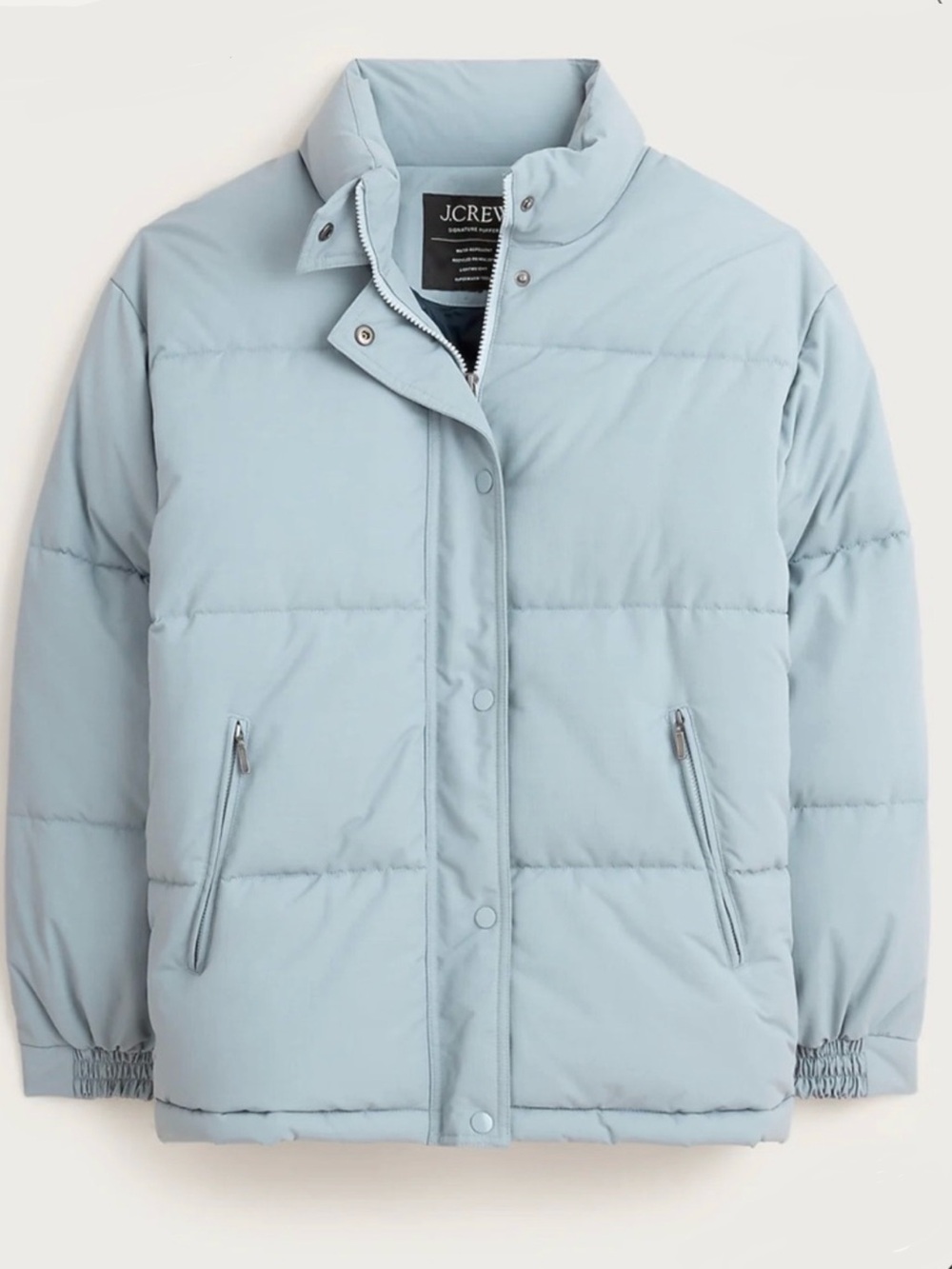 J crew slate blue Signature puffer jacket with PrimaLoft® NWT